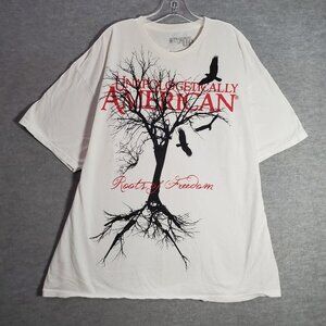 Ranger Up Men Shirt 2XL White American Roots Of Freedom Graphic Short Sleeve Tee